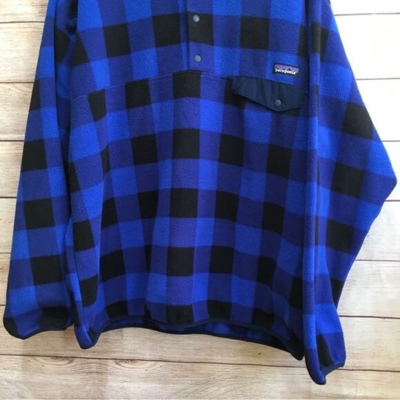 PATAGONIA SYNCHILLA SNAP-T PULLOVER IN BLUE BUFFALO PLAID - Picture 3 of 6